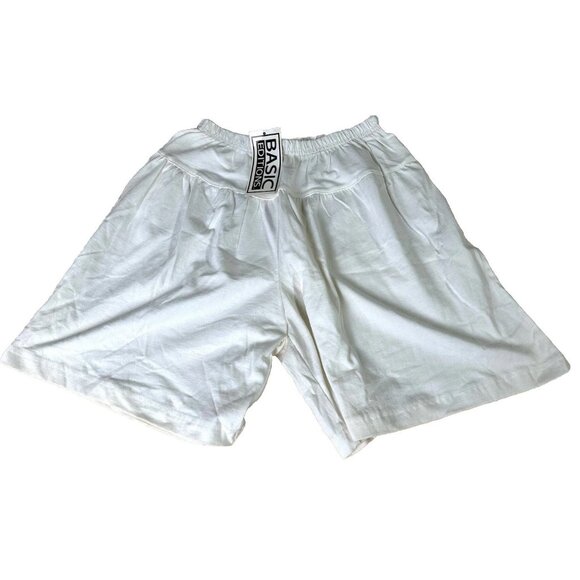 Vintage Pull On Elastic Waist White Shorts Basic Edition Kmart Women’s Small - Picture 1 of 12